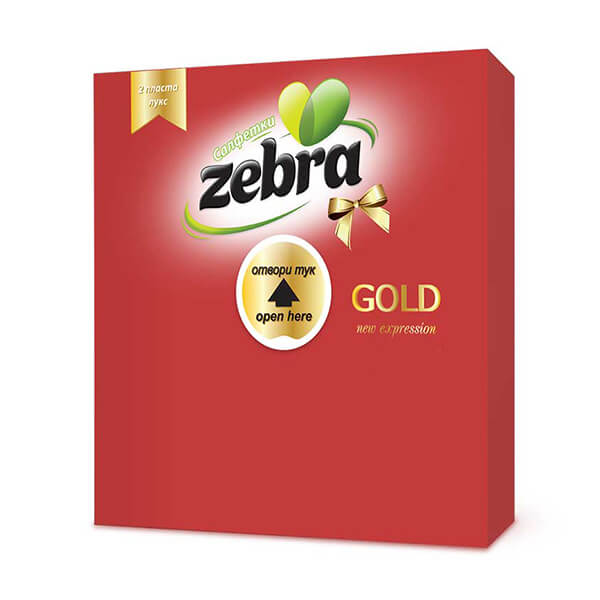 ZEBRA ΧΑΡΤΟΠΕΤΣΕΤΑ ΠΟΛΥΤΕΛΕΙΑΣ (33x33cm) - (35τεμ.) (ΚΟΚΚΙΝΗ)