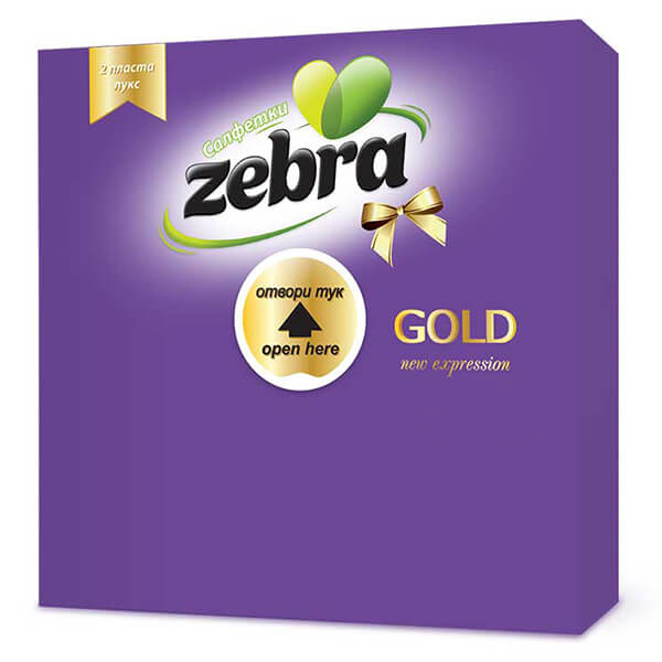 ZEBRA ΧΑΡΤΟΠΕΤΣΕΤΑ ΠΟΛΥΤΕΛΕΙΑΣ (33x33cm) - (35τεμ.) (ΜΩΒ)