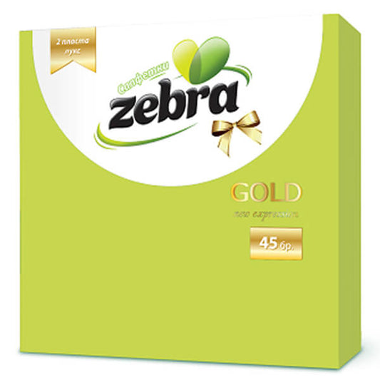 ZEBRA ΧΑΡΤΟΠΕΤΣΕΤΑ ΠΟΛΥΤΕΛΕΙΑΣ (33x33cm) - (35τεμ.) (ΠΡΑΣΙΝΗ)