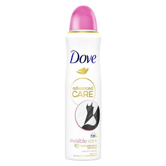 DOVE DEO SPRAY ADVANCED 150ml - (INVISIBLE CARE) (WATER LILY & ROSE)