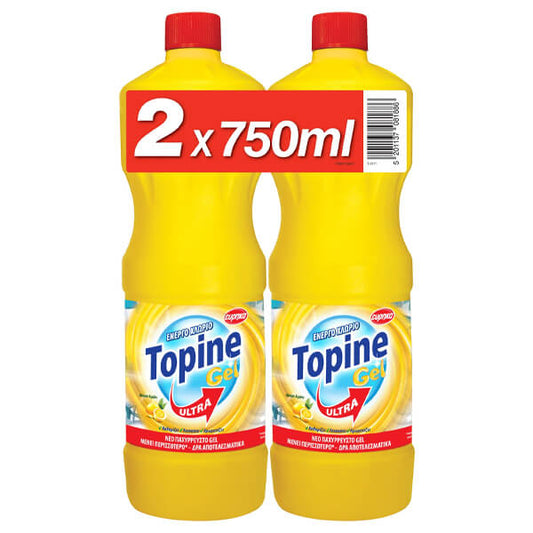 TOPINE GEL ΧΛΩΡΙΟ ΛΕΜΟΝΙ ΠΑΧΥΡΕΥΣΤΗ 2x750ml
