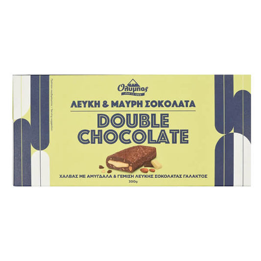 ΟΛΥΜΠΟΣ ΧΑΛΒΑΣ 300gr. - (ΜΑΥΡΗ ΣΟΚΟΛΑΤΑ & ΑΜΥΓΔΑΛΑ & ΓΕΜΙΣΗ ΛΕΥΚΗΣ ΣΟΚΟΛΑΤΑΣ)