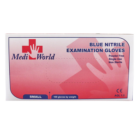 MEDI-WORLD ΓΑΝΤΙΑ ΝΙΤΡΙΛΙΟΥ ΜΠΛΕ (100τεμ) - (SMALL)