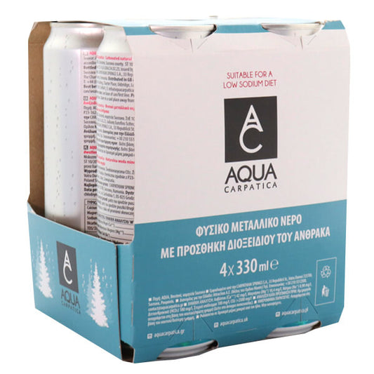 AQUA CARPATICA (4x330ml) - (ΑΝΘΡΑΚΟΥΧΟ ΦΥΣΙΚΟ ΜΕΤΑΛΛΙΚΟ ΝΕΡΟ)