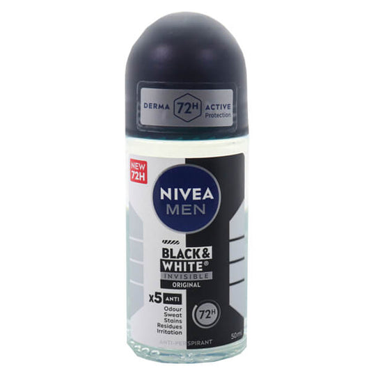 NIVEA ROLL-ON MEN 50ml - (B & W) (CLEAR INVISIBLE) (72H)