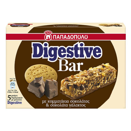 ΠΑΠΑΔΟΠΟΥΛΟΥ DIGESTIVE BARS (5x28gr.) - (ΣΟΚΟΛΑΤΑ)