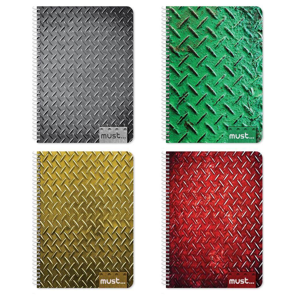 ΤΕΤΡΑΔΙΟ ΣΠΙΡΑΛ Α4 MUST METAL 1 ΘΕΜΑ, 30 ΦΥΛΛΑ, 4 ΣΧΕΔΙΑ