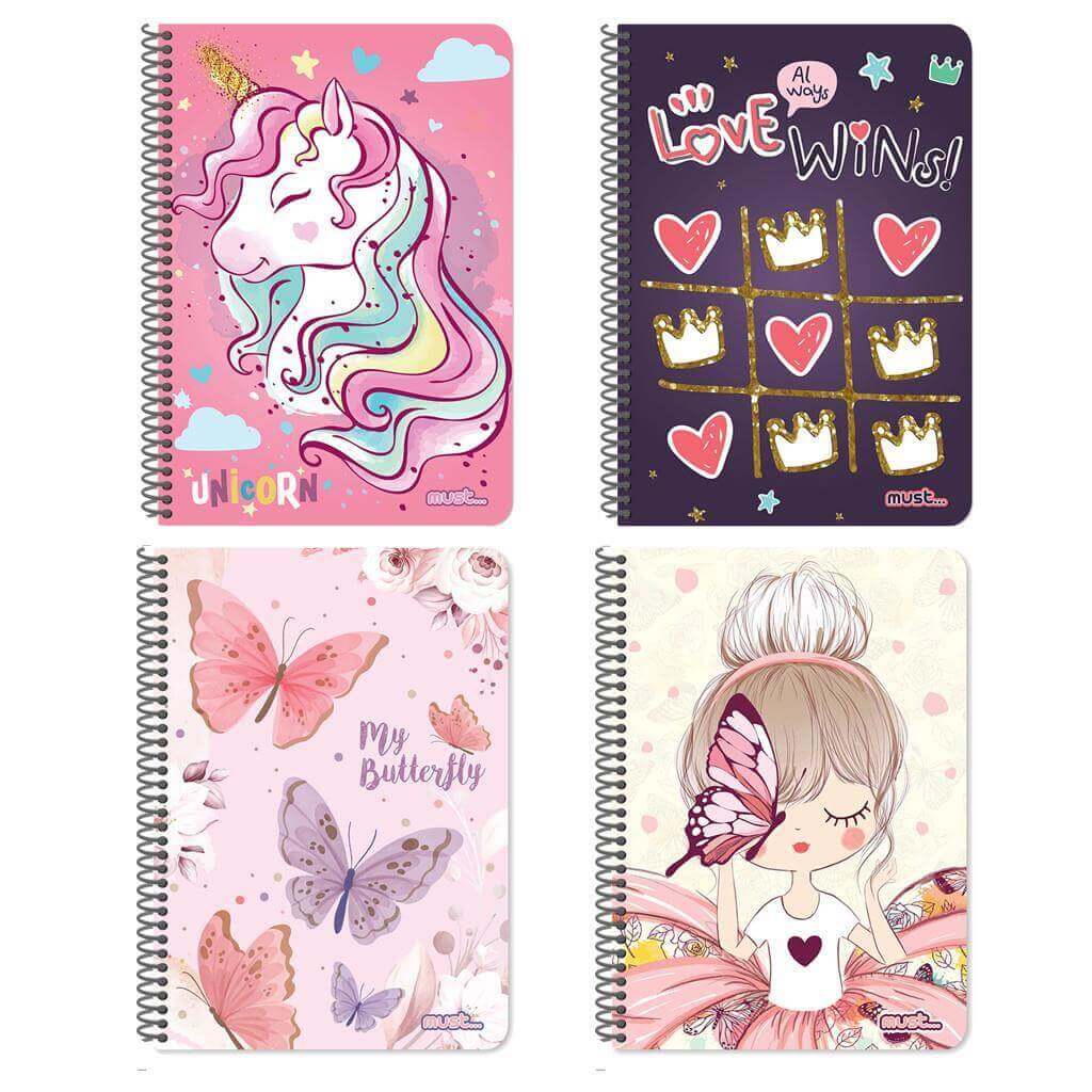 ΤΕΤΡΑΔΙΟ ΣΠΙΡΑΛ 17X25 MUST CUTE 4 ΘΕΜΑΤΑ 120 ΦΥΛΛΑ 4 ΣXΕΔΙΑ