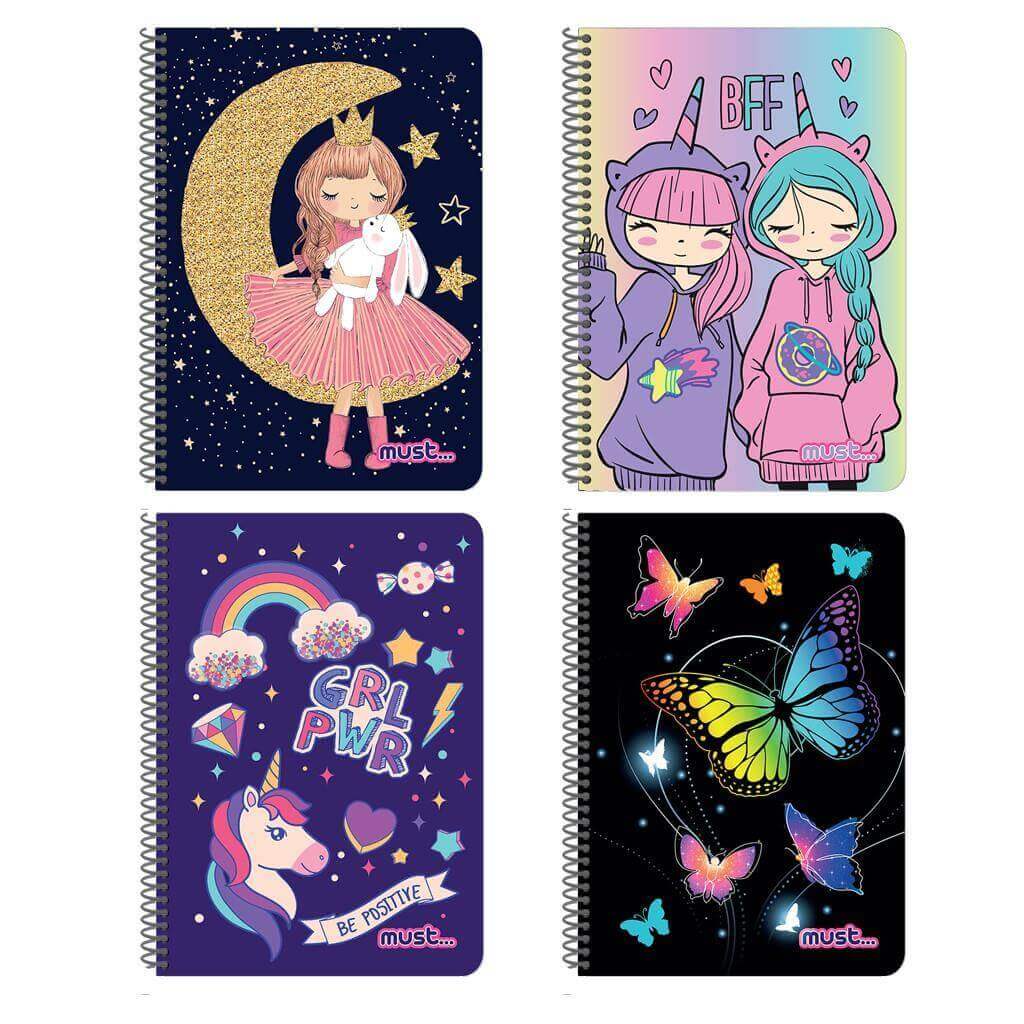 ΤΕΤΡΑΔΙΟ ΣΠΙΡΑΛ A4 MUST BEST FRIENDS 3 ΘΕΜΑΤΑ 90 ΦΥΛΛΑ 4 ΣXΕΔΙΑ