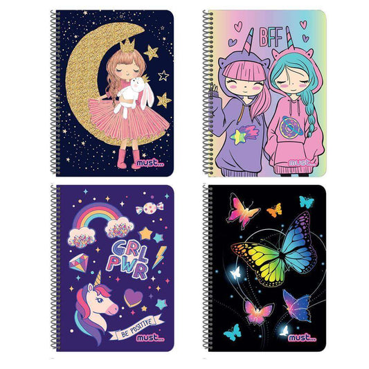 ΤΕΤΡΑΔΙΟ ΣΠΙΡΑΛ A4 MUST BEST FRIENDS 3 ΘΕΜΑΤΑ 90 ΦΥΛΛΑ 4 ΣXΕΔΙΑ