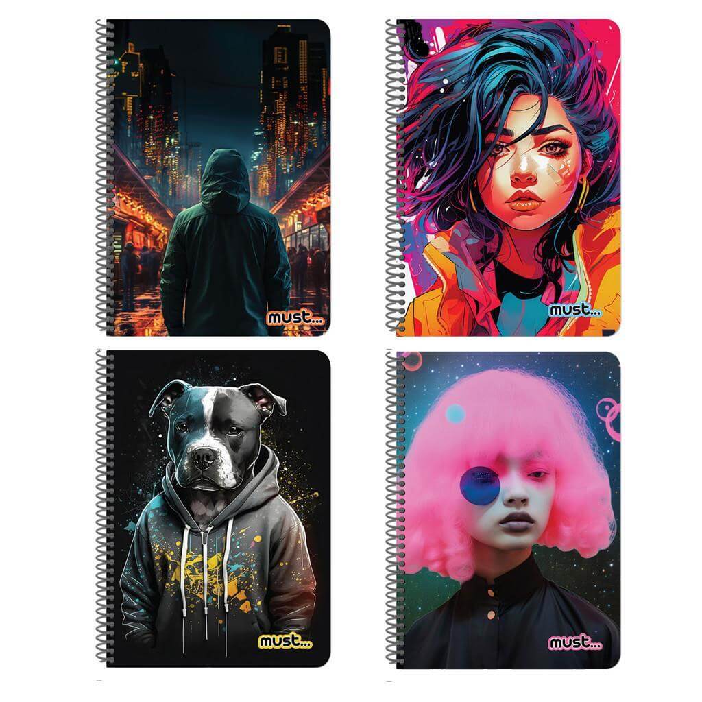 ΤΕΤΡΑΔΙΟ ΣΠΙΡΑΛ 17X25 MUST ART 1 ΘΕΜΑ 30 ΦΥΛΛΑ 4 ΣXΕΔΙΑ