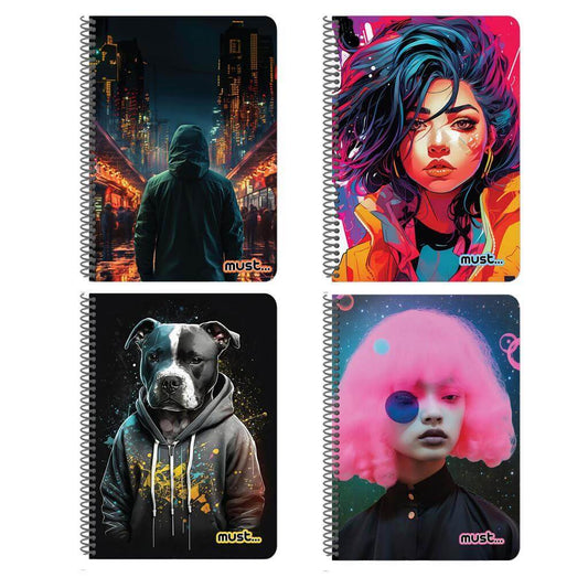 ΤΕΤΡΑΔΙΟ ΣΠΙΡΑΛ 17X25 MUST ART 1 ΘΕΜΑ 30 ΦΥΛΛΑ 4 ΣXΕΔΙΑ