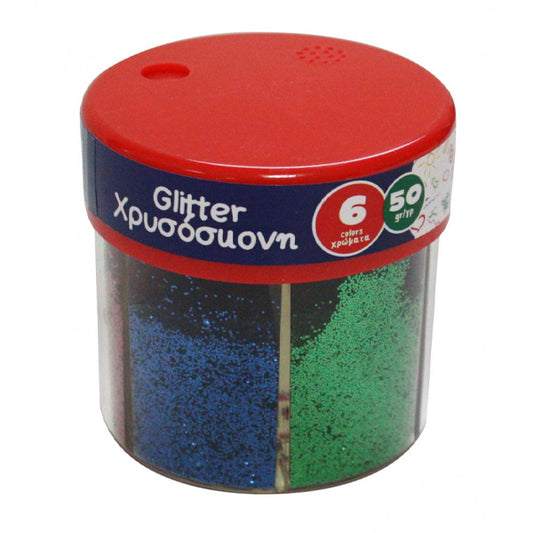 ΧΡΥΣΟΣΚΟΝΗ GLITTER THE LITTLIES 50 ΓΡ. ΜΕ ΑΛΑΤΙΕΡΑ ΣΕ 6 ΧΡΩΜΑΤΑ