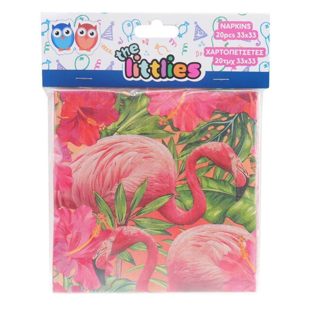 ΧΑΡΤΟΠΕΤΣΕΤΕΣ ΠΑΡΤΥ THE LITTLIES ΦΛΑΜΙΝΓΚΟ 33X33 ΕΚ. 20 ΤΜΧ.