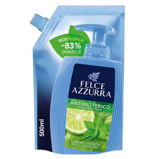 FELCE AZZURRA ΚΡΕΜΟΣΑΠΟΥΝΟ ΑΝΤΑΛΛΑΚΤΙΚΟ 500ml - (MINT & LIME) (ΣΑΚΟΥΛΑ)