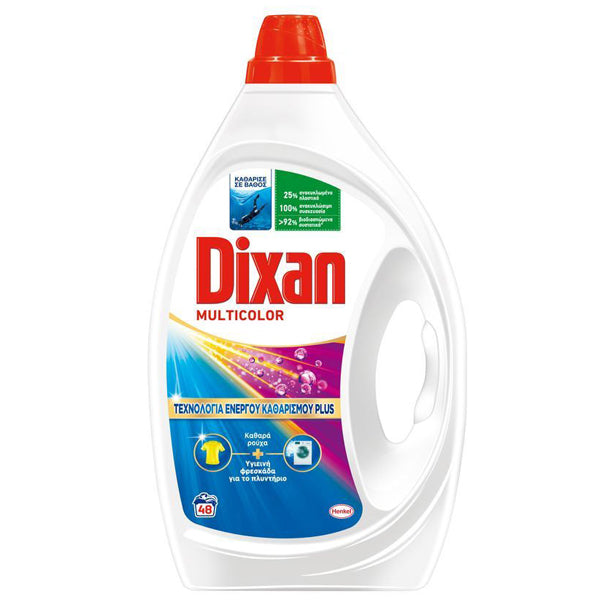 DIXAN ΥΓΡΟ ΠΛΥΝΤΗΡΙΟΥ GEL 48μεζ. - (2,16lit) (MULTICOLOR)