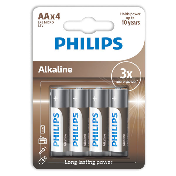 PHILIPS ΜΠΑΤΑΡΙΑ ΑΛΚΑΛΙΚΗ AA 4τεμ. - (ΜΕ ΦΟΡΟ 0,08€)