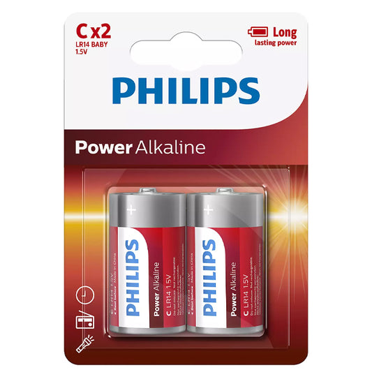 PHILIPS ΜΠΑΤΑΡΙΑ ΑΛΚΑΛΙΚΗ C 2τεμ. - (ΜΕ ΦΟΡΟ 0,08€)