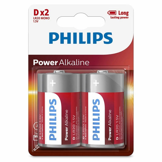 PHILIPS ΜΠΑΤΑΡΙΑ ΑΛΚΑΛΙΚΗ D 2τεμ. - (ΜΕ ΦΟΡΟ 0,08€)