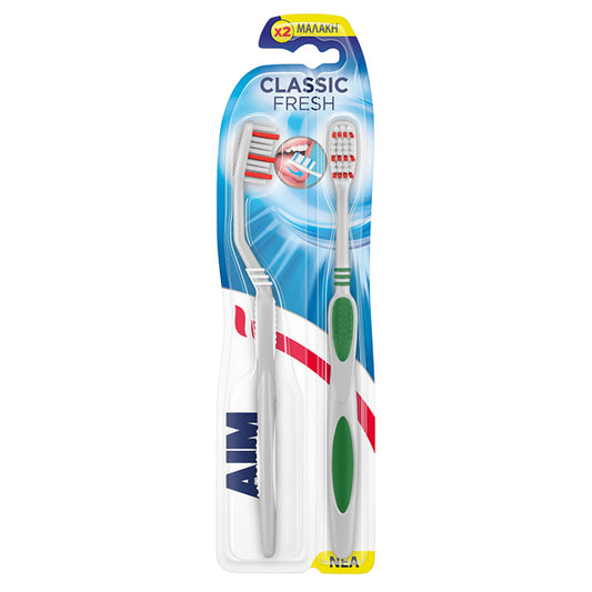 AIM ΟΔΟΝΤΟΒΟΥΡΤΣΑ - (CLASSIC FRESH) (ΜΑΛΑΚΗ) 2τεμ.