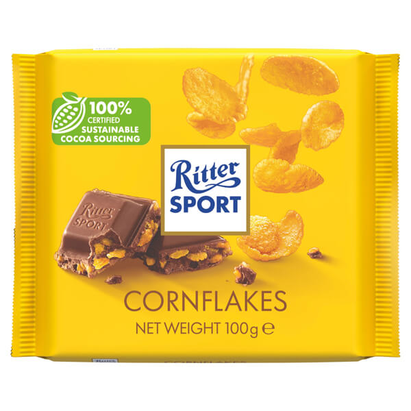 RITTER SPORT ΣΟΚΟΛΑΤΑ 100gr. - (ΓΑΛΑΚΤΟΣ ΜΕ CORN FLAKES)