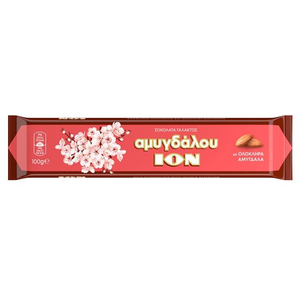 ΙΟΝ ΣΟΚΟΛΑΤΑ ΓΑΛΑΚΤΟΣ ΑΜΥΓΔΑΛΟΥ 100gr. - (2210) (NEW PACK)