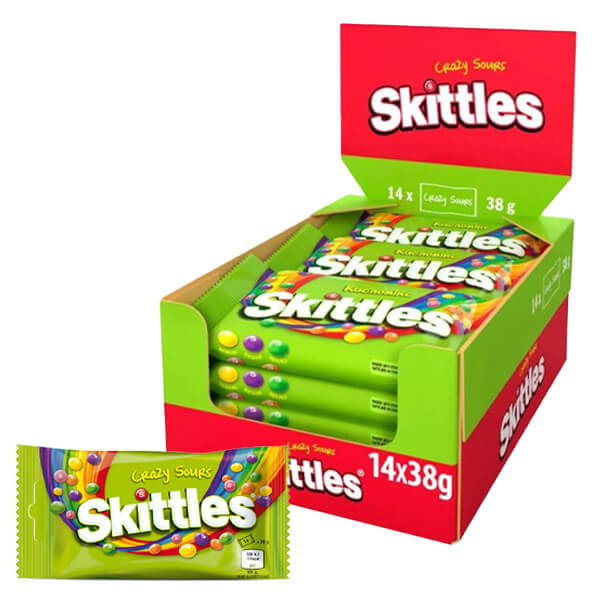 SKITTLES 38gr - (14x38gr) (CRAZY SOURS)