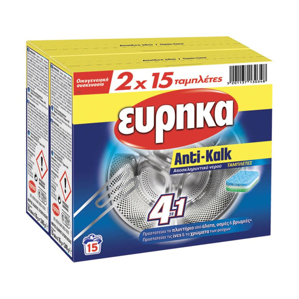 ΕΥΡΗΚΑ ANTIKALK TABS - (15τεμ. x 16gr.) (2τεμ.)