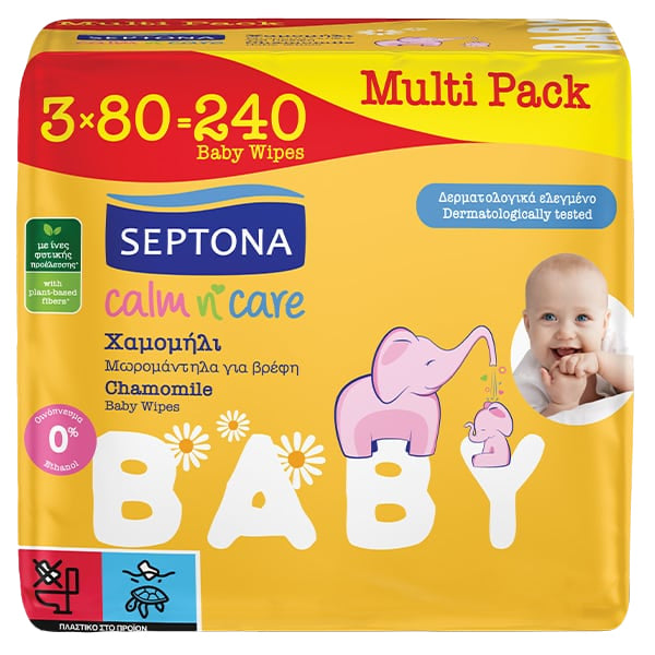 SEPTONA ΜΩΡΟΜΑΝΤΗΛΑ CALM N' CARE (3x80τεμ.) - (ΧΑΜΟΜΗΛΙ)