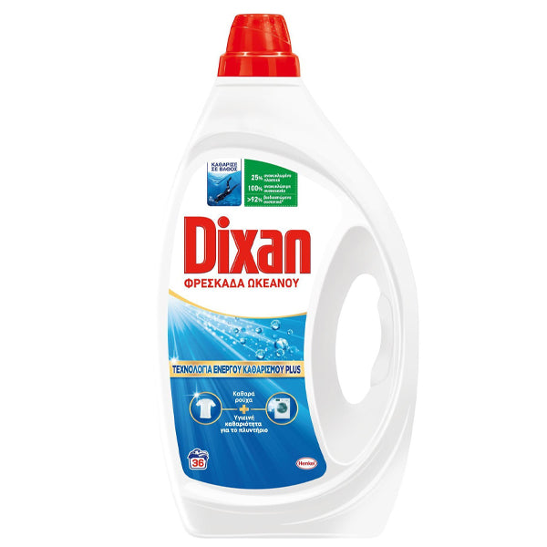 DIXAN ΥΓΡΟ ΠΛΥΝΤΗΡΙΟΥ GEL 36μεζ. - (1,62lit) ( ΦΡΕΣΚΑΔΑ ΩΚΕΑΝΟΥ)