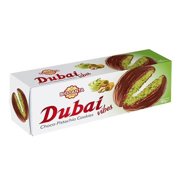 ΒΙΟΛΑΝΤΑ DUBAI COOKIES 180gr. - (ΚΡΕΜΑ ΦΥΣΤΙΚΙΟΥ ΑΙΓΙΝΗΣ & ΚΑΝΤAΪΦΙ ΜΕ ΕΠΙΚΑΛΥΨΗ ΣΟΚΟΛΑΤΑΣ)