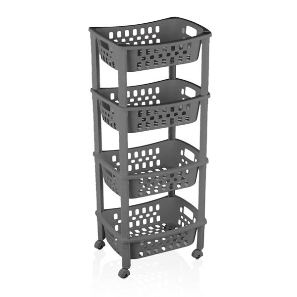 TNS ΠΛΑΣΤΙΚΗ ΣΥΡΤΑΡΙΕΡΑ 4 ΘΕΣΕΩΝ ΜΕ ΡΟΔΑΚΙΑ - (ΣΚΟΥΡΟ ΓΚΡΙ) (ORG-79/DGR)