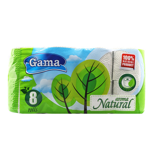 GAMA NATURAL AROMA ΧΑΡΤΙ ΥΓΕΙΑΣ 3ΦΥΛΛΟ (8 ΡΟΛΛΑ) (ΒΙΟΔΙΑΣΠΩΜΕΝΟ)