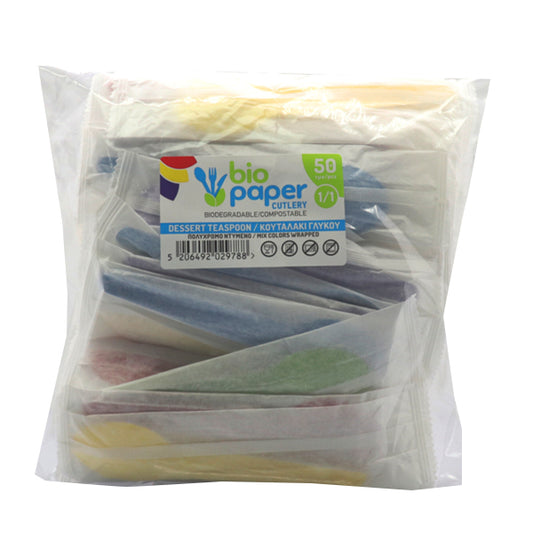 BIO PAPER ΚΟΥΤΑΛΑΚΙ ΓΛΥΚΟΥ - (ΝΤΥΜΕΝΟ) - (130mm) - (50τεμ) - (ΠΟΛΥΧΡΩΜΑ)