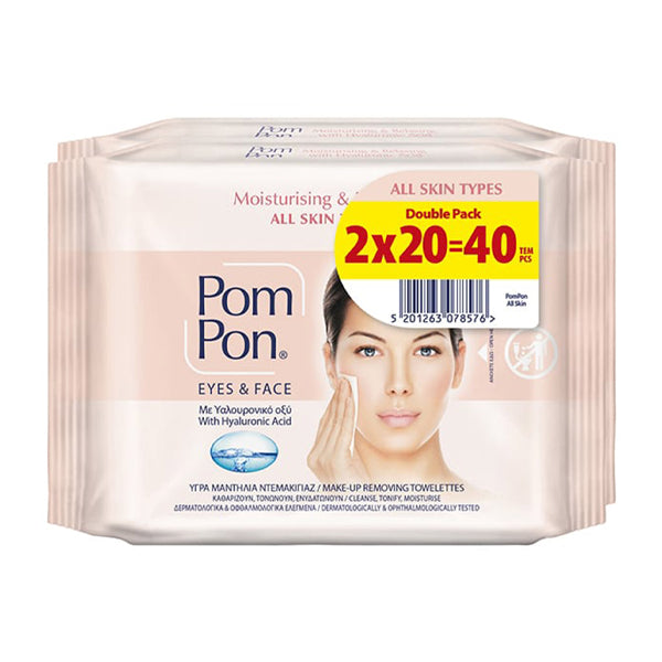 POM PON EYES & FACE ΜΑΝΤΗΛΑΚΙΑ 40τεμ. - (ALL SKIN TYPES) (2x20τεμ.)