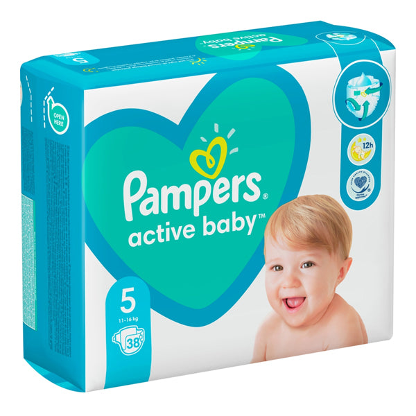 PAMPERS ACTIVE BABY No5 (38τεμ.) - (11-16kg) (VP)