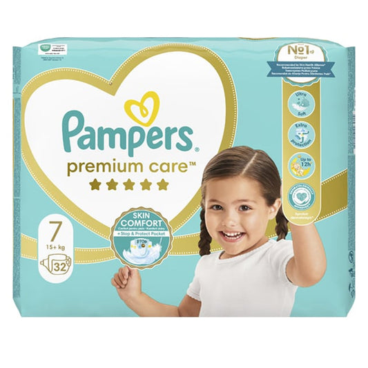 PAMPERS PREMIUM CARE Νο7 - (32τεμ.) (15kg+) (JUMBO)