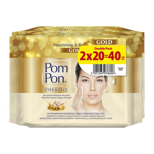 POM PON EYES & FACE ΜΑΝΤΗΛΑΚΙΑ 40τεμ. - (GOLD) (2x20τεμ.)