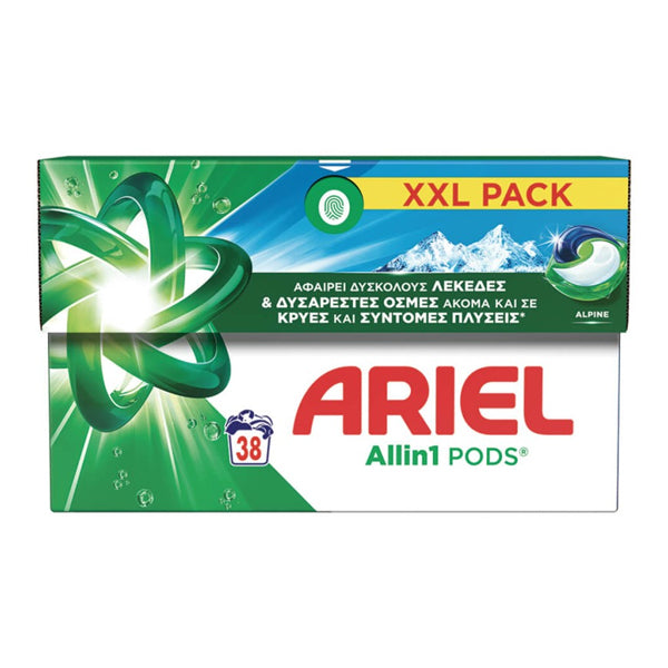 ARIEL ΥΓΡΕΣ ΚΑΨΟΥΛΕΣ ALL IN 1 (38τεμ.) - (ALPINE)