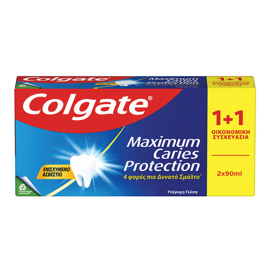 COLGATE MAXIMUM CARIES PROTECTION 2x90ml - (1+1 ΔΩΡΟ) (ΟΔΟΝΤΟΚΡΕΜΑ)