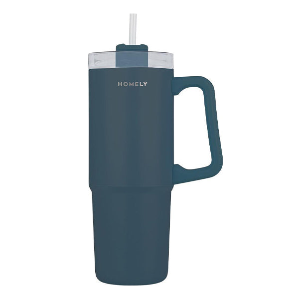 ECOCASA HOMELY ΘΕΡΜΟΣ STRAW TUMBLER 900ml - (ΜΠΛΕ ΙΝΔΙΑΣ)