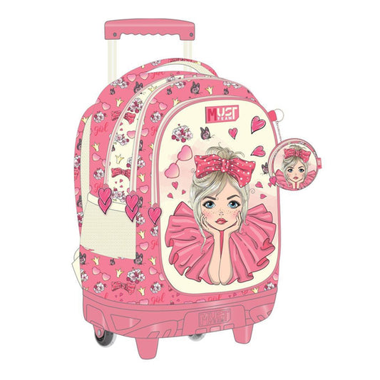 ΣΧΟΛΙΚΗ ΤΣΑΝΤΑ ΤΡΟΛΕΪ ΔΗΜΟΤΙΚΟΥ MUST TEAM PRETTY GIRL 3 ΘΗΚΕΣ