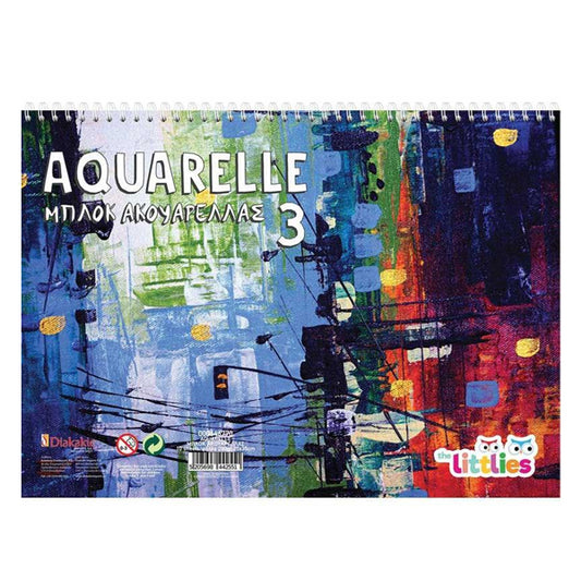 ΜΠΛΟΚ AQUARELLA No3 25X35 200gr 10Φ THE LITTLIES