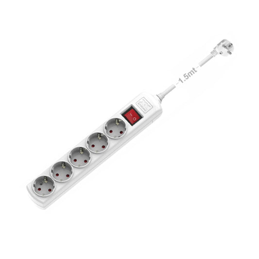 ΠΟΛΥΠΡΙΖΟ ΑΣΦΑΛΕΙΑΣ 5 ΘΕΣΕΩΝ ΜΕ ΔΙΑΚΟΠΤΗ+ΚΑΛΩΔΙΟ 1.5mt 3x1.5 + ΤΡΥΠΕΣ