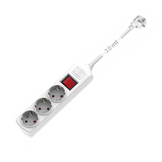 ΠΟΛΥΠΡΙΖΟ ΑΣΦΑΛΕΙΑΣ 3 ΘΕΣΕΩΝ ΜΕ ΔΙΑΚΟΠΤΗ+ΚΑΛΩΔΙΟ 3mt 3x1.5 + ΤΡΥΠΕΣ