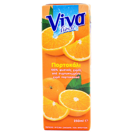 VIVA 250ml - (ΠΟΡΤΟΚΑΛΙ 100% ΦΥΣΙΚΟΣ ΧΥΜΟΣ)