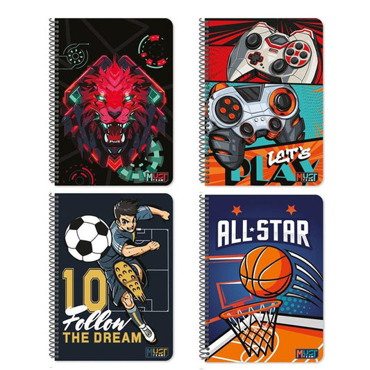 ΤΕΤΡΑΔΙΟ ΣΠΙΡΑΛ 17Χ25 4Θ 120Φ MUST TEAM PLAYER