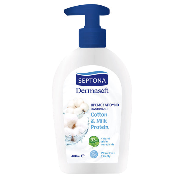 SEPTONA DERMASOFT ΚΡΕΜΟΣΑΠΟΥΝΟ COTTON & MILK PROTEIN 400ml - ΑΝΤΛΙΑ