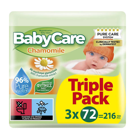 BABYCARE ΜΩΡΟΜΑΝΤΗΛΑ 3x72τεμ. - (CHAMOMILE)