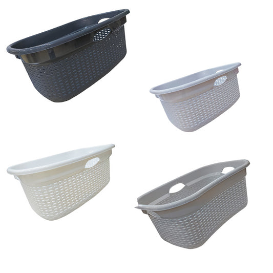 8760 ΚΑΛΑΘΙ ΑΠΛΥΤΩΝ ΟΒΑΛ RATTAN 4 ΧΡΩΜΑΤΑ 50LT 64Χ42Χ25 CM 12